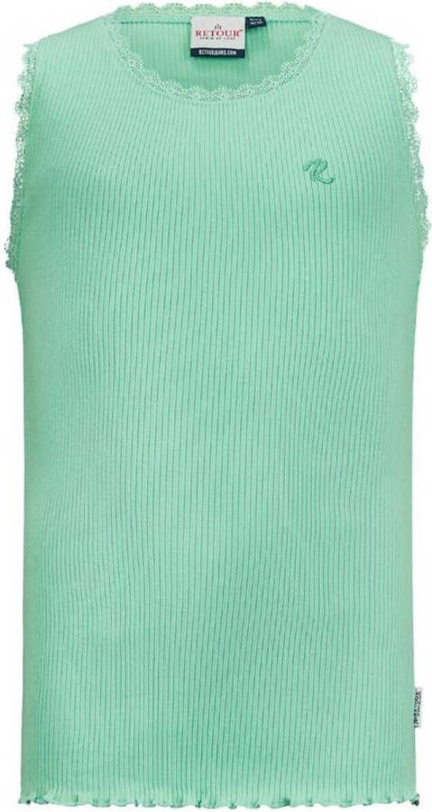 Retour Denim gestreept ribgebreid T-shirt Orlene mintgroen
