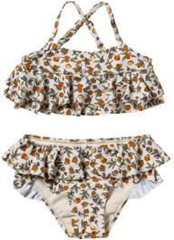 Salted Stories crop bikini met ruches ecru Meisjes Polyester All over print
