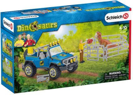 Schleich ® Speelgoedauto Dinosaurs terreinwagen met dino buitenpost(41464)(set )