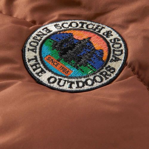 Scotch & Soda gewatteerde winterjas blauw bruin zwart Jongens Polyester Capuchon 128 - Foto 3