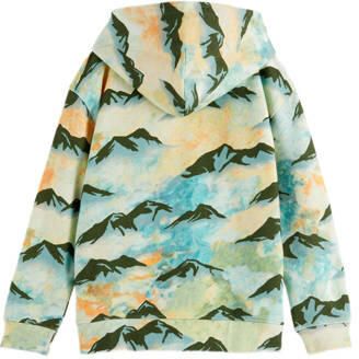 Scotch & Soda Sweater multicolor Groen Jongens Katoen Capuchon All over print 116 - Foto 2