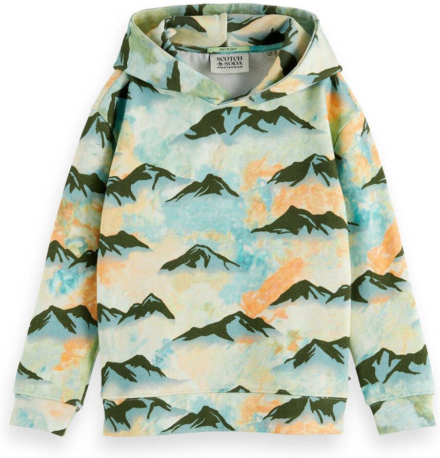 Scotch & Soda Sweater multicolor Groen Jongens Katoen Capuchon All over print 116 - Foto 3