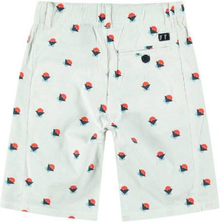 SEVENONESEVEN regular fit bermuda met all over print wit rood blauw Korte broek Jongens Katoen 110-116 - Foto 2
