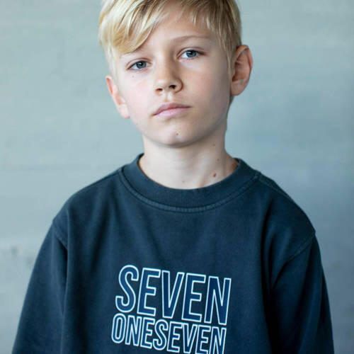 SEVENONESEVEN sweater met printopdruk antraciet Grijs Printopdruk 146 152 - Foto 3