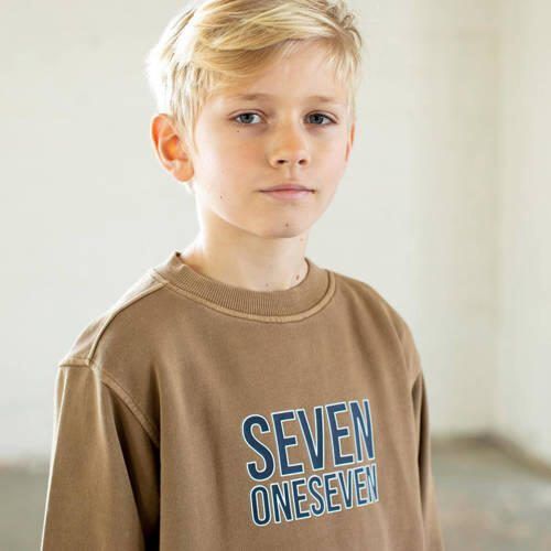 SEVENONESEVEN sweater met printopdruk zand Beige Printopdruk 134 140 - Foto 2