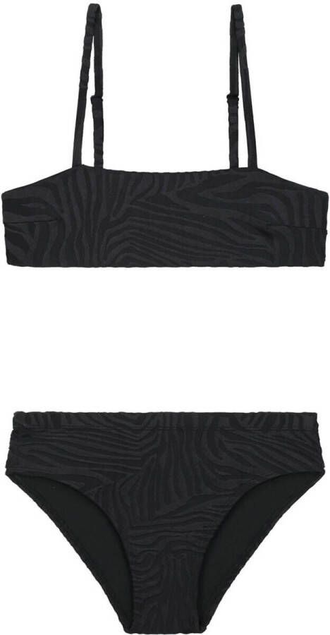Shiwi bandeau bikini Layla zwart Meisjes Polyester Effen 122 128