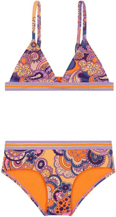 Shiwi triangel bikini Luna oranje paars Meisjes Polyester All over print 146 152
