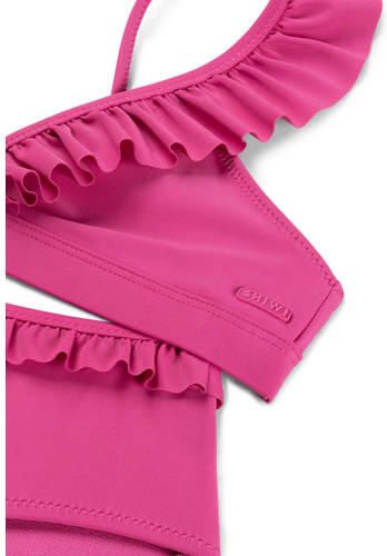 Shiwi triangel bikini Bella met ruches roze Meisjes Polyester Effen 146 152