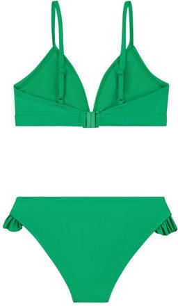 Shiwi triangel bikini Blake met ruches groen Meisjes Polyester Effen 122 128 - Foto 2