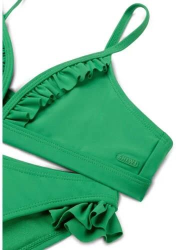 Shiwi triangel bikini Blake met ruches groen Meisjes Polyester Effen 122 128
