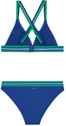 Shiwi triangel bikini Luna blauw groen Meisjes Polyester Meerkleurig 122 128 - Foto 2
