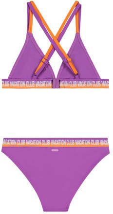 Shiwi triangel bikini Luna paars oranje Meisjes Polyester Meerkleurig 110 116