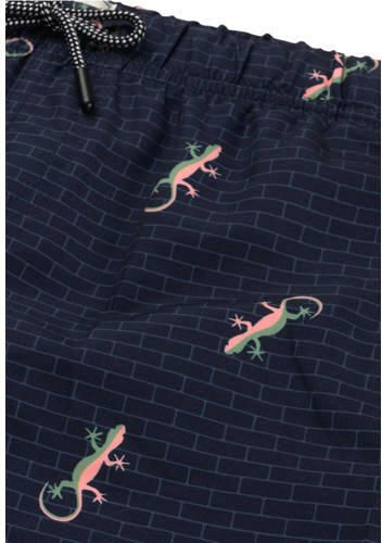 Shiwi zwemshort donkerblauw Jongens Gerecycled polyester All over print 110 116