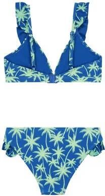 Shiwi triangel bikini Bella blauw groen Meisjes Gerecycled polyester All over print 134 140