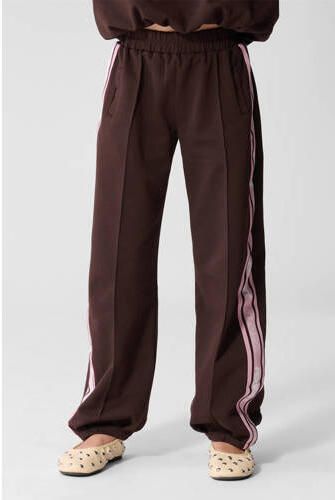 Shoeby ballon joggingbroek donkerbruin roze Meisjes Sweat Meerkleurig