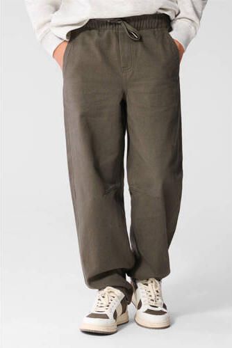 Shoeby barrel casual broek donkergroen Jongens Katoen Effen