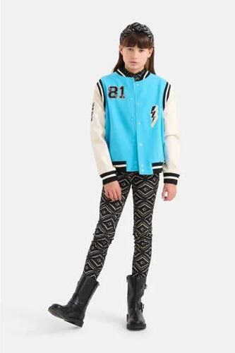 Shoeby baseball jacket felblauw wit zwart Jas Meisjes Katoen Opstaande kraag 158 164 - Foto 2