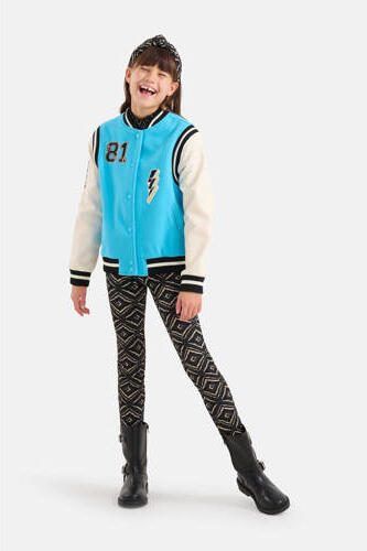 Shoeby baseball jacket felblauw wit zwart Jas Meisjes Katoen Opstaande kraag 158 164 - Foto 3