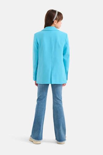Shoeby blazer turquoise Blauw Meisjes Polyester Reverskraag Effen 134 140