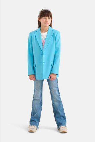 Shoeby blazer turquoise Blauw Meisjes Polyester Reverskraag Effen 134 140 - Foto 2