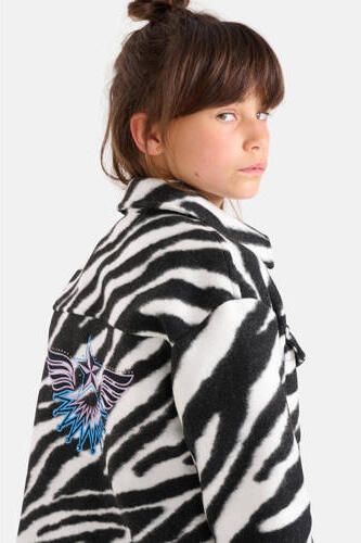 Shoeby blouse Western met zebraprint zwart wit Meisjes Polyester Klassieke kraag 134 140 - Foto 4