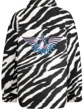 Shoeby blouse Western met zebraprint zwart wit Meisjes Polyester Klassieke kraag 134 140 - Foto 2