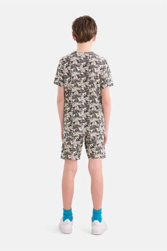 Shoeby casual short met all over print zwart wit Korte broek Jongens Katoen 146 152