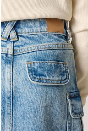 Shoeby denim; spijkerrok medium blue denim Blauw Effen 122 128