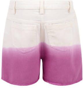 Shoeby dip-dye denim short wit paars Korte broek Meisjes Katoen Dip-dye 134 140