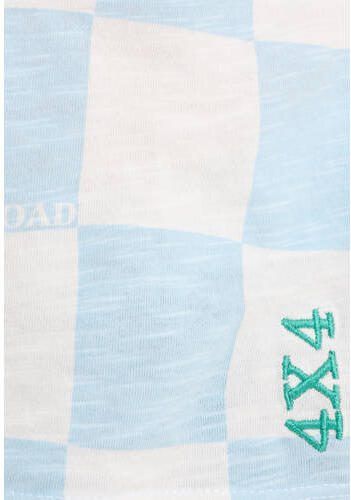 Shoeby geruit T-shirt lichtblauw wit Jongens Katoen Ronde hals Ruit 110 116 - Foto 2