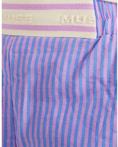 Shoeby gestreepte high waist loose fit bermuda paars Korte broek Meisjes Viscose 110 116 - Foto 2