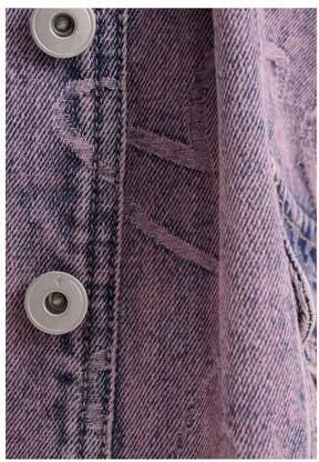 Shoeby gilet met all over print paars Meisjes Denim Klassieke kraag All over print 134 140 - Foto 3
