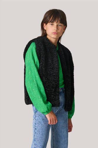 Shoeby gilet zwart Meisjes Polyester Ronde hals Effen 110 116 - Foto 2