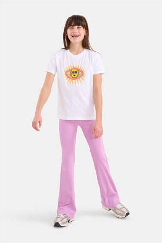 Shoeby high waist flared broek lichtpaars Meisjes Polyester Effen 110 116