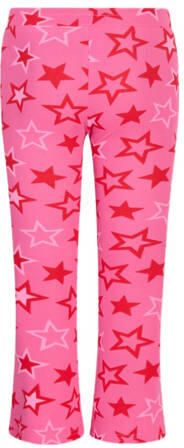 Shoeby high waist flared broek met all over print roze Meisjes Polyester 122 128