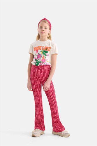 Shoeby high waist flared broek met all over print roze Meisjes Polyester 158 164 - Foto 3
