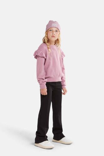 Shoeby high waist flared broek zwart Meisjes Viscose Effen 110 116 - Foto 4