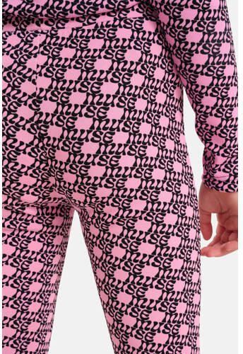 Shoeby high waist legging met all over print roze zwart Meisjes Polyester 110 116