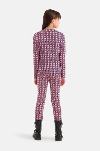 Shoeby high waist legging met all over print roze zwart Meisjes Polyester 110 116 - Foto 3