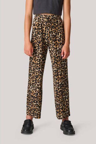 Shoeby high waist loose fit broek met dierenprint bruin Meisjes Polyester 110 116 - Foto 2