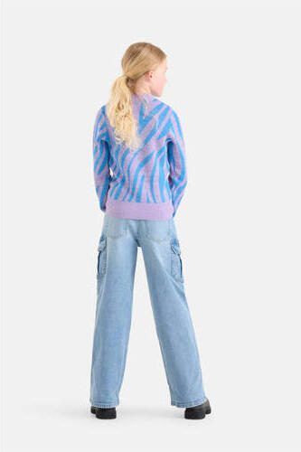 Shoeby high waist loose fit jeans mediumstone Blauw Meisjes Katoen Effen 104 - Foto 3