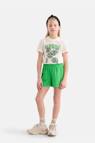 Shoeby high waist regular fit casual short groen Korte broek Meisjes Polyester 170 176