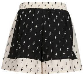 Shoeby high waist regular fit casual short met all over print zwart gebroken wit Korte broek Meisjes Viscose 134 140 - Foto 3