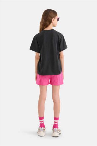 Shoeby high waist regular fit casual short roze Korte broek Meisjes Katoen 158 164