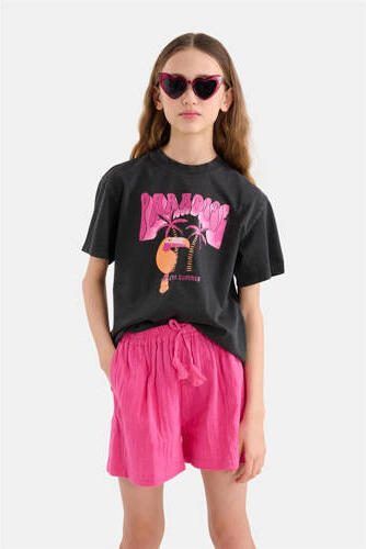 Shoeby high waist regular fit casual short roze Korte broek Meisjes Katoen 158 164 - Foto 2