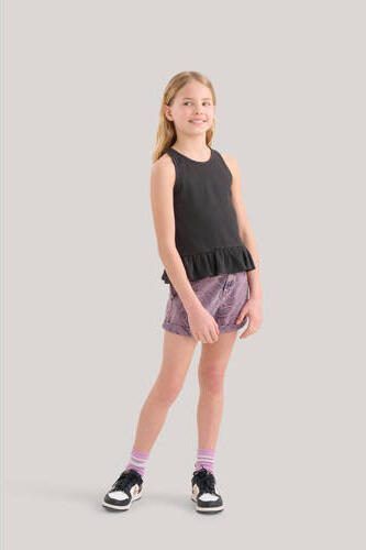 Shoeby high waist regular fit denim short met all over print paars Korte broek 110 116