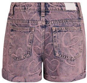 Shoeby high waist regular fit denim short met all over print paars Korte broek 110 116 - Foto 3