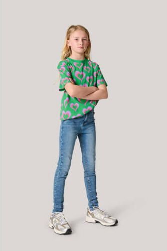 Shoeby high waist skinny jeans mediumstone Blauw Meisjes Jog denim Effen 104 - Foto 3