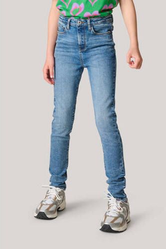 Shoeby high waist skinny jeans mediumstone Blauw Meisjes Jog denim Effen 104 - Foto 4
