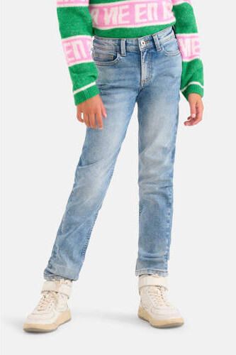 Shoeby high waist tapered fit jeans mediumstone Blauw Meisjes Katoen Effen 146 - Foto 2